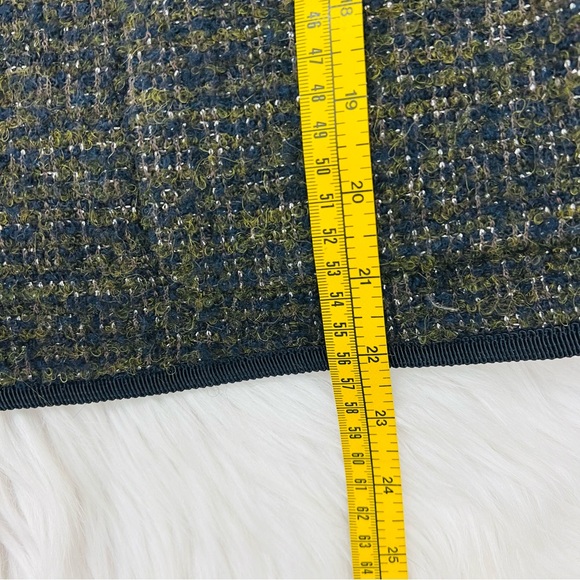 NWT Talbots Wool/Alpaca/Metallic Blend Blazer Olive/Navy Blue Fabric Knit Italy - Picture 15 of 15